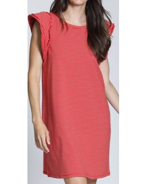 Apny Double Ruffle Dress - Red
