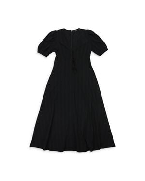 CALLIPYGIAN Lace Up Maxi Dress - Black