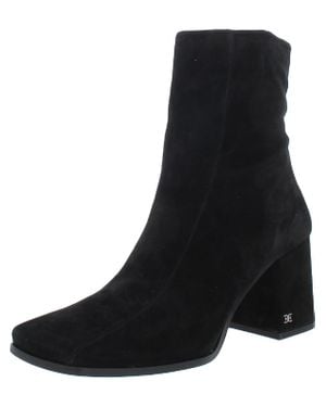 Sam Edelman Mayla Suede Square Toe Ankle Boots - Black
