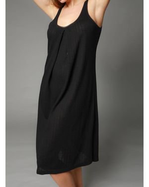Andine Stephania Pointelle Nursing Gown - Black