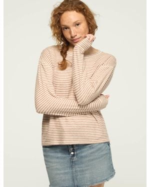 Lucky Brand Cloud Long Sleeve Crew Neck Top - Natural