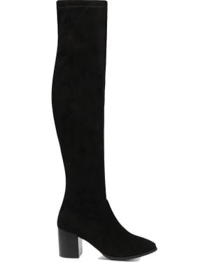 Dolce Vita Trude Faux-Suede Block-Heel Over-The-Knee Boots - Black
