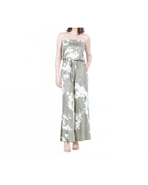 Clara Sunwoo Floral Print Wide Leg Jumpsuit - Gray