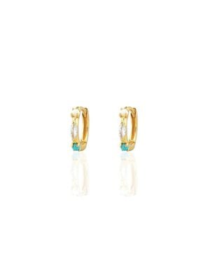Kris Nations Seaside Spark Huggie Hoop Earrings - Metallic
