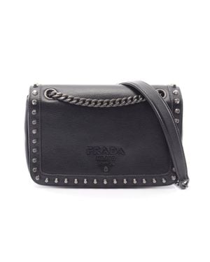 Prada Glace Calf Leather Shoulder Bag - Blue