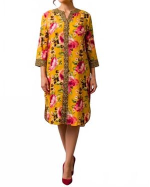 Calypso St. Barth Demi Shirt Midi Dress - Orange