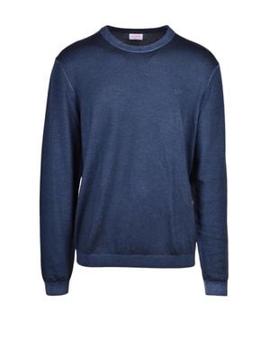 Sun 68 Crew Neck Merino Wool Sweater - Blue