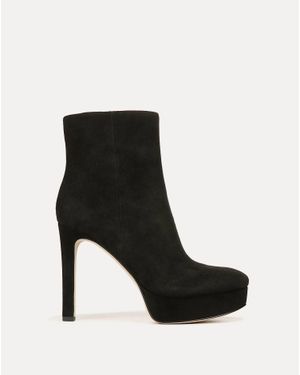 Veronica Beard Dali Suede Platform Ankle Boots - Black