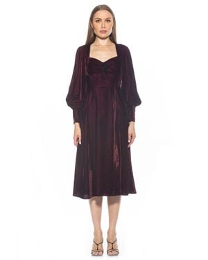 Alexia Admor Bow Sweetheart Fit-and-Flare Midi Dress - Purple