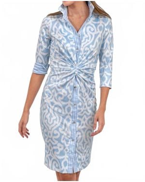Gretchen Scott Twist And Shout Arabesque Dress - Blue