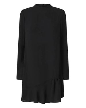 Pinko Sleek Midi Dress With Ruffle Hem Detail - Black