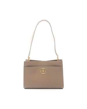 Bally Trapeze Soft Leather Shoulder Bag - Gray