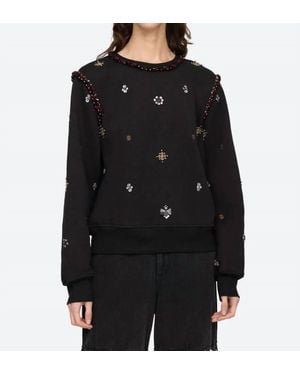 Sea Maja Embroidery Sweatshirt - Black