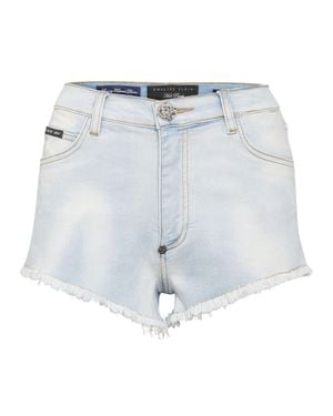 Philipp Plein Denim Shorts - Blue
