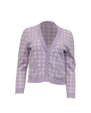 Maje Mystyle Checkered Cardigan - Purple