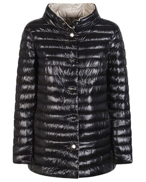 Herno A-Shape Reversible High Collar Jacket - Black