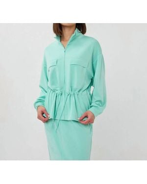 EsQualo Mona Modal Tunnel Waist Cardigan - Green