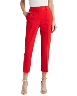 MILLY Nicola High Waist Cady Pants - Red