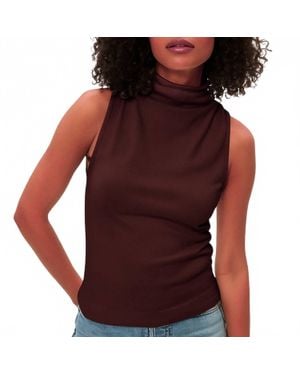 Michael Stars Chiara Drape Neck Tank - Red