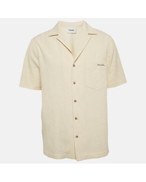 Nanushka Cream Seersucker Venci Camp Shirt - Natural
