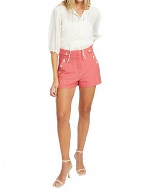 Caballero Esme Button Down Top - Red