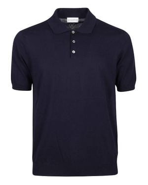 Ballantyne Short Sleeve Plain Fitted Polo - Blue