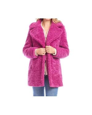 Karen Kane Sherpa Coat - Pink
