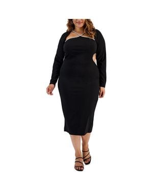 Rachel Roy Plus Crepe Embellished Sheath Dress - Black