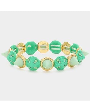 Fashnzfab Spike Cone Stretch Bracelet Mint - Green