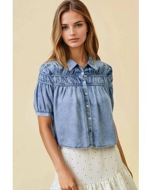 Doe And Rae Cheyanne Button-Down Top - Blue