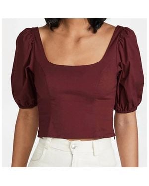 STAUD Modern Puff Sleeve Top - Purple