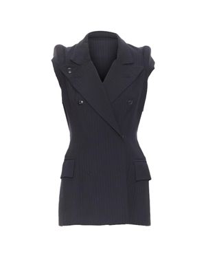 Maison Margiela Deconstructed Padded Shoulder Cigarette Jacket - Blue