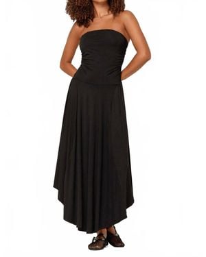 Project Social T Goddess Strapless Shirred Maxi Dress - Black