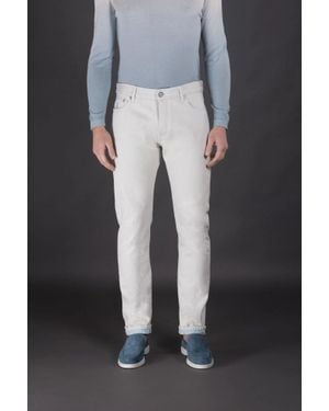 Moorer Pavel 55 Azzurro Cotton Tapered Denim Jeans - Black