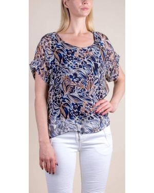 Gigi Moda Monica Tropical Print Silk Kaftan - Blue