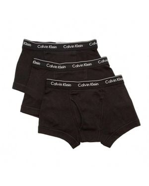 Calvin Klein Cotton Classic Fit 3-Pack Trunk Boxer Briefs - Black