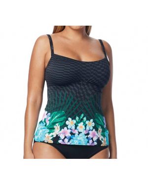 Coco Reef Tropical Escape D-Cup Perfect Fit Underwire Tankini Top - Blue