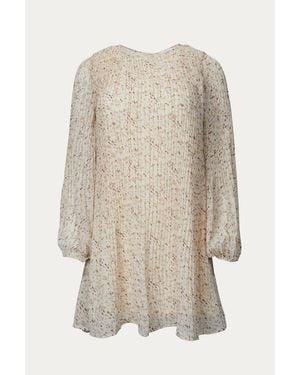Storia Floral-print Chiffon Tunic Mini Dress - Natural