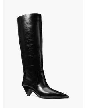 Michael Kors Jayla Crinkled Leather Boot - Black