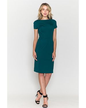 TRUEDAMES Simple Short Cap Sleeve Mother Of Bride Dress - Blue