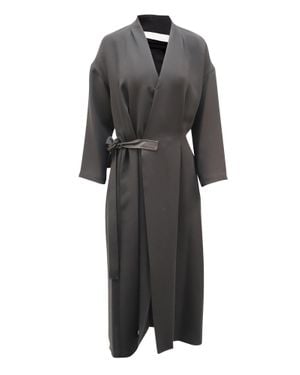 Vince Leather Trim Dress in Black | Lyst Vince Leather Trim Dress in Black | Lyst