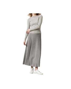 Lilla P Flared Sweater Skirt - Gray