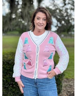 Southern Grace Boos And Bling Cardigan - Gray