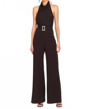 Amanda Uprichard Samba Halter Open Back Jumpsuit - Black