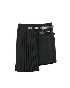 Coperni Buckle Leather Detail Mini Skirt - Black