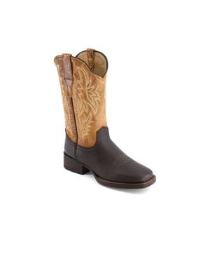 Forastero Real Leather Square Toe Cowgirl Boots 90989 - Black