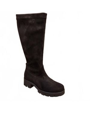 Gabor Suede High Calf Boots - Black