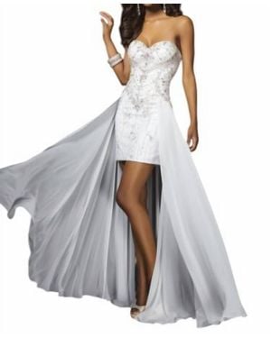 Tony Bowls Sweetheart Flared Skirt Prom Dress - White