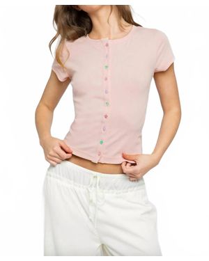 Daisy Street Funky Button Top - Metallic