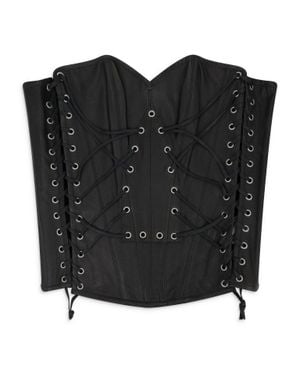 Who Decides War Window Longline Corset - Black